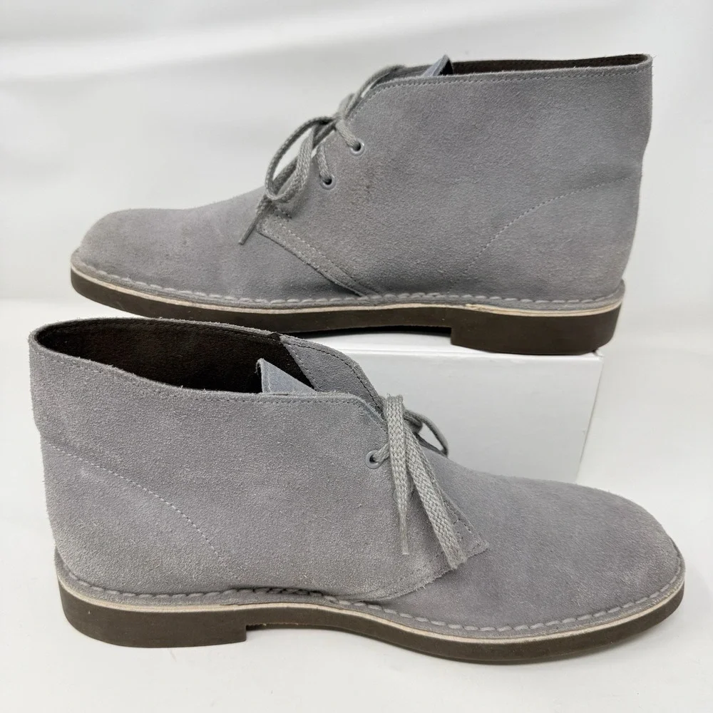 Clarks Bushacre 2 Desert Chukka Boots Men's Size 9.5 Gray Suede 15522 Casual